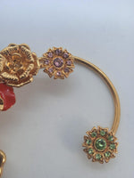 VERSACE Ladies Multicoloured Gold-Tone Crystal Flower Ear Cuff One Size NEW