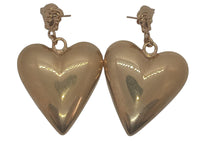 VERSACE Ladies Gold-Plated Tribute Heart-Shaped Drop Earrings One Size NEW