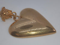 VERSACE Ladies Gold-Plated Tribute Heart-Shaped Drop Earrings One Size NEW