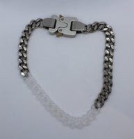 1017 ALYX 9SM Men's Metal Nylon Silver Transparent Chain Necklace OS NEW RRP340