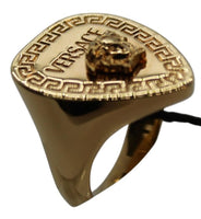 VERSACE Ladies Gold Tone Medusa Plectrum Signet Ring IT11/K1/2 NEW RRP230