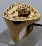 VERSACE Ladies Gold Tone Medusa Plectrum Signet Ring IT11/K1/2 NEW RRP230