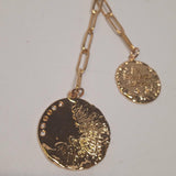 BY ALONA Gold Pandora Lariat White Sapphire Chain Coin Necklace NEW RRP 220