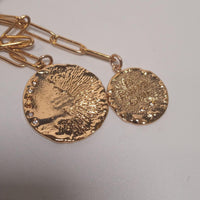 BY ALONA Gold Pandora Lariat White Sapphire Chain Coin Necklace NEW RRP 220