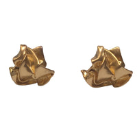 COMPLETED WORKS Crunch 14K Yellow Gold Plate Hammered Stud Earrings NEW RRP 370