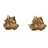 COMPLETED WORKS Crunch 14K Yellow Gold Plate Hammered Stud Earrings NEW RRP 370