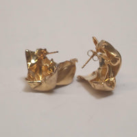 COMPLETED WORKS Crunch 14K Yellow Gold Plate Hammered Stud Earrings NEW RRP 370