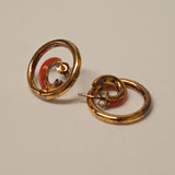 CHARLOTTE CHESNAIS Yellow Gold Plated Orange Saturn Blow Earring NEW RRP140