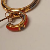 CHARLOTTE CHESNAIS Yellow Gold Plated Orange Saturn Blow Earring NEW RRP140