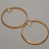 VERSACE 925 Yellow Gold Plate 3" Wide L Baroque Classic Hoop Earring NEW RRP160