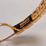 VERSACE 925 Yellow Gold Plate 3" Wide L Baroque Classic Hoop Earring NEW RRP160