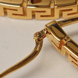 VERSACE 925 Yellow Gold Plate 3" Wide L Baroque Classic Hoop Earring NEW RRP160