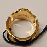 VERSACE Baroque Crystal Coin Yellow Gold Plate Medusa Ring 57 / P NEW RRP190