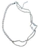 SWEETLIMEJUICE Men's Sterling Silver Split Signet Pearl Necklace OS NEW RRP320