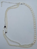 SWEETLIMEJUICE Men's Sterling Silver Split Signet Pearl Necklace OS NEW RRP320