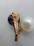 VERSACE Ladies Gold-Plated Black & White Medusa Pearl Wrap Ring IT7 UK H NEW