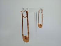 VERSACE Ladies Gold-Plated Brass Coin Drop Safety Pin Earrings One Size NEW