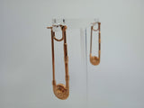 VERSACE Ladies Gold-Plated Brass Coin Drop Safety Pin Earrings One Size NEW