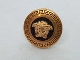 VERSACE Men's Gold & Black Medusa Greca Round Stud Earrings One Size NEW