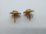 VERSACE Men's Gold & Black Medusa Greca Round Stud Earrings One Size NEW