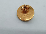 VERSACE Men's Gold & Black Medusa Greca Round Stud Earrings One Size NEW