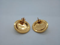 VERSACE Ladies Gold-Tone Tribute Medusa Greca Stud Earrings One Size NEW