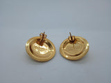 VERSACE Ladies Gold-Tone Tribute Medusa Greca Stud Earrings One Size NEW