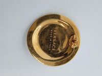 VERSACE Ladies Gold-Tone Tribute Medusa Greca Stud Earrings One Size NEW