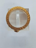VERSACE Men's Gold Greca Detail Medusa Head Crystal Ring Size IT23/UK U NEW