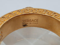 VERSACE Men's Gold Greca Detail Medusa Head Crystal Ring Size IT23/UK U NEW