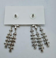 JENNIFER BEHR Ladies Aubrey Silver Tone Crystal Drop Earrings OS NEW RRP610