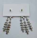 JENNIFER BEHR Ladies Aubrey Silver Tone Crystal Drop Earrings OS NEW RRP610