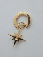 SYDNEY EVAN Ladies 14K Gold Small Diamond Starburst Hoop Earrings NEW RRP980