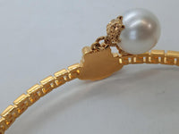 VERSACE Ladies Gold Tone Medusa Faux Pearl Drop Choker Necklace OS NEW RRP830