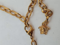 VERSACE Ladies Gold Tone Medusa Faux Pearl Drop Choker Necklace OS NEW RRP830