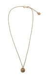 VERSACE Ladies Gold Tone Medusa Biggie Engraved Pendant Necklace OS RRP330 NEW