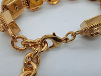 VERSACE Ladies Yellow Gold Medusa Head Coin Chain Link Bracelet OS NEW RRP 830