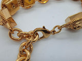 VERSACE Ladies Yellow Gold Medusa Head Coin Chain Link Bracelet OS NEW RRP 830
