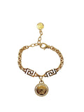 VERSACE Ladies Yellow Gold Crystal La Medusa Greca Bracelet One Size NEW RRP 370