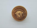VERSACE Mens Yellow Gold Plated Medusa Crystal Signet Ring IT19 UK R NEW RRP 300