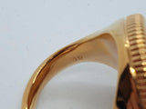 VERSACE Mens Yellow Gold Plated Medusa Crystal Signet Ring IT19 UK R NEW RRP 300