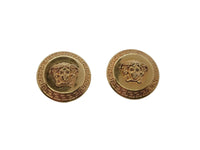 VERSACE Ladies Tribute Gold-Plated Medusa Embossed Earrings OS NEW RRP 300