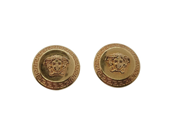 VERSACE Ladies Tribute Gold-Plated Medusa Embossed Earrings OS NEW RRP 300
