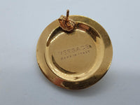 VERSACE Ladies Tribute Gold-Plated Medusa Embossed Earrings OS NEW RRP 300