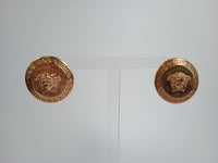 VERSACE Ladies Tribute Gold-Plated Medusa Embossed Earrings OS NEW RRP 300