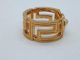 VERSACE Ladies Gold-Tone Brass Medusa Greca Band Ring IT25 UK V NEW RRP 330