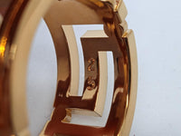 VERSACE Ladies Gold-Tone Brass Medusa Greca Band Ring IT25 UK V NEW RRP 330