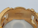 VERSACE Ladies Gold-Tone Brass Medusa Greca Band Ring IT25 UK V NEW RRP 330