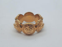 VERSACE Ladies Gold-Tone 6-Coin Medusa Tribute Ring Size 13/UK L RRP130 NEW