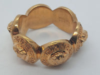 VERSACE Ladies Gold-Tone 6-Coin Medusa Tribute Ring Size 13/UK L RRP130 NEW